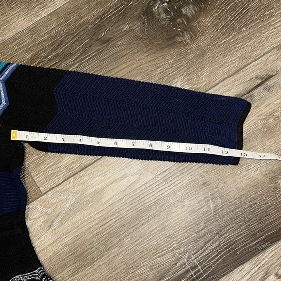 a.n.a. Black, Blue, White Knit Long Sleeve Dress, Size Small - Picture 4 of 11